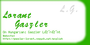 lorant gaszler business card